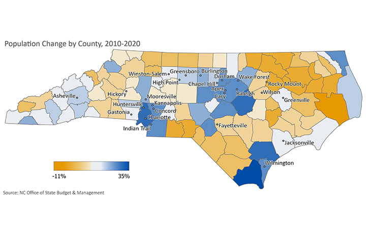 Population Change by County, 2010-2020