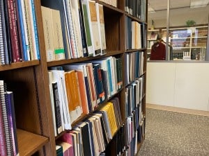 Library books on shelf